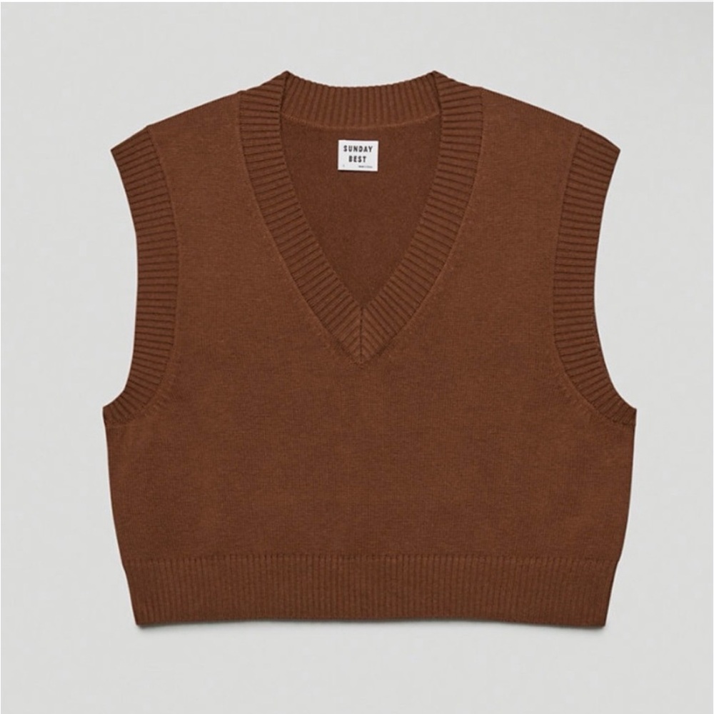 Sunday Best Winston cropped vest coffee bean? S